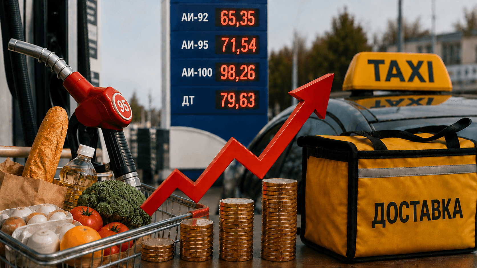  Продукты, такси, доставка: что еще подорожает вслед за бензином