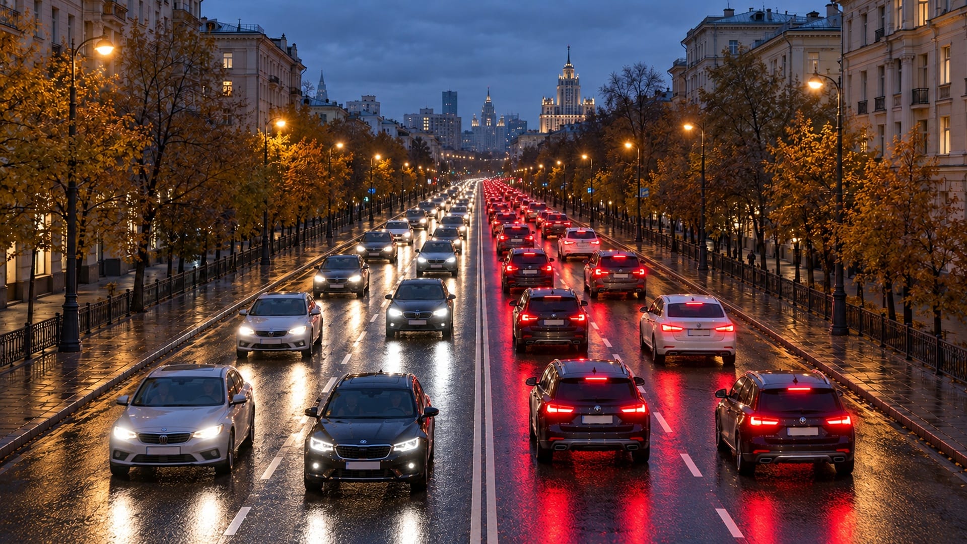 В Москве вечером 22 октября ожидаются пробки до восьми баллов