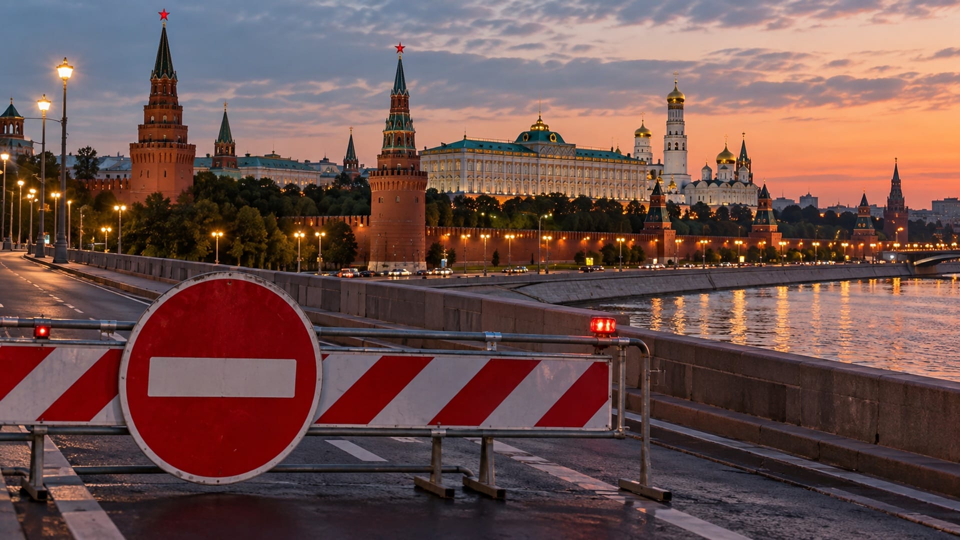 В центре Москвы ограничили проезд по двум мостам и Кремлёвской набережной