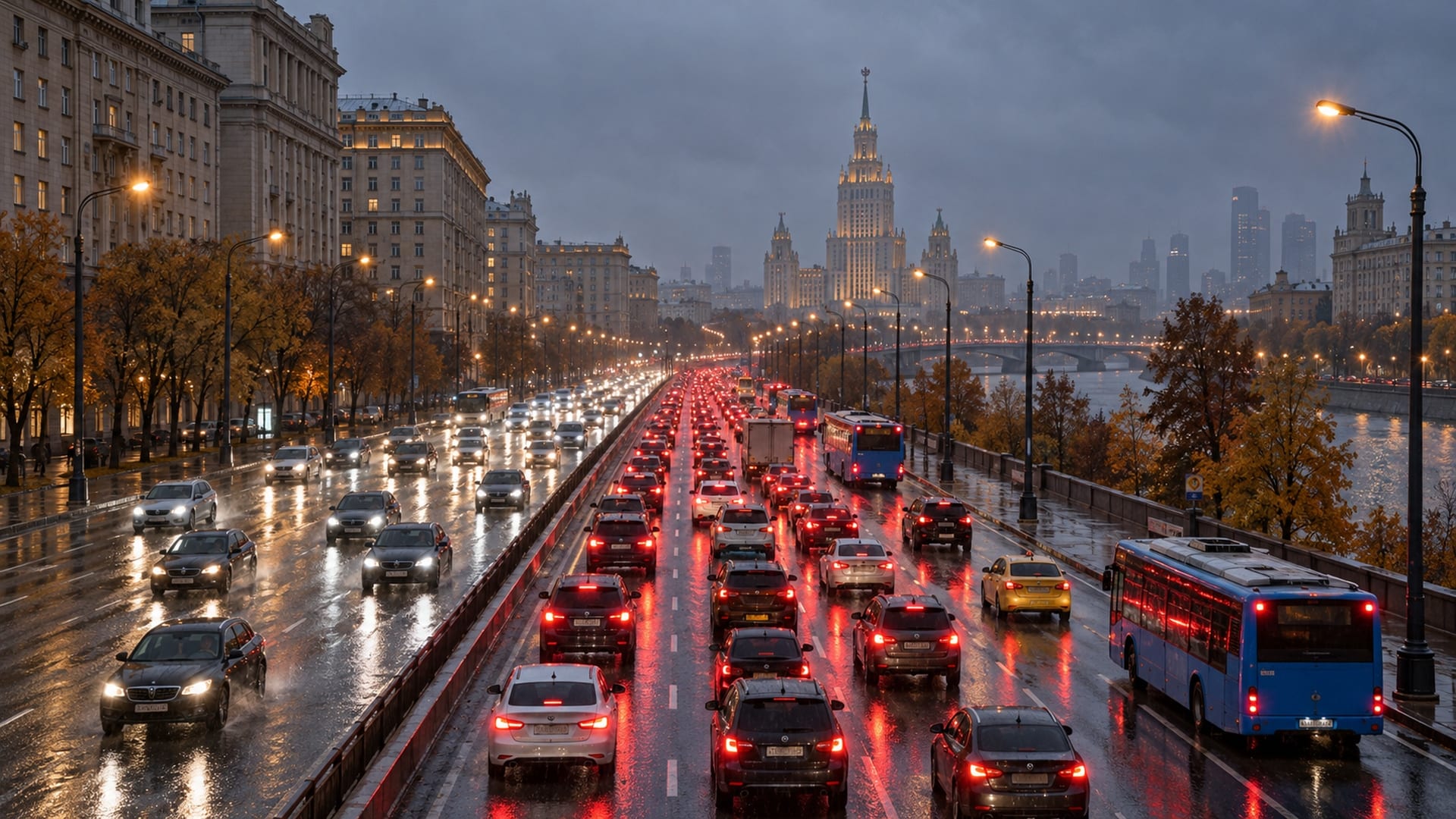 Дептранс предупредил о семибалльных пробках в Москве вечером