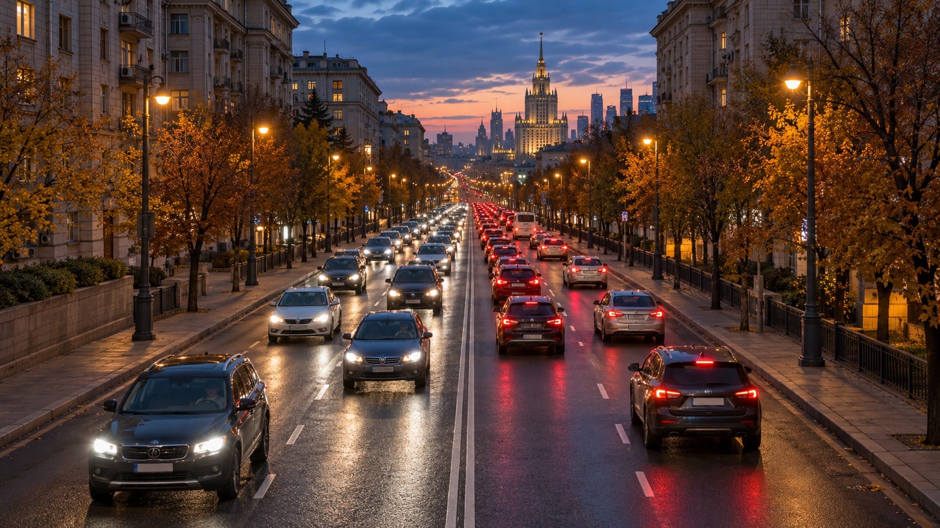 В Москве вечером 21 октября ожидаются пробки до восьми баллов